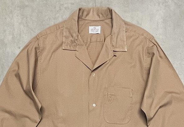 画像: 60'S VAN HEUSEN コットン100% オープンカラーシャツ ライトブラウン (VINTAGE)