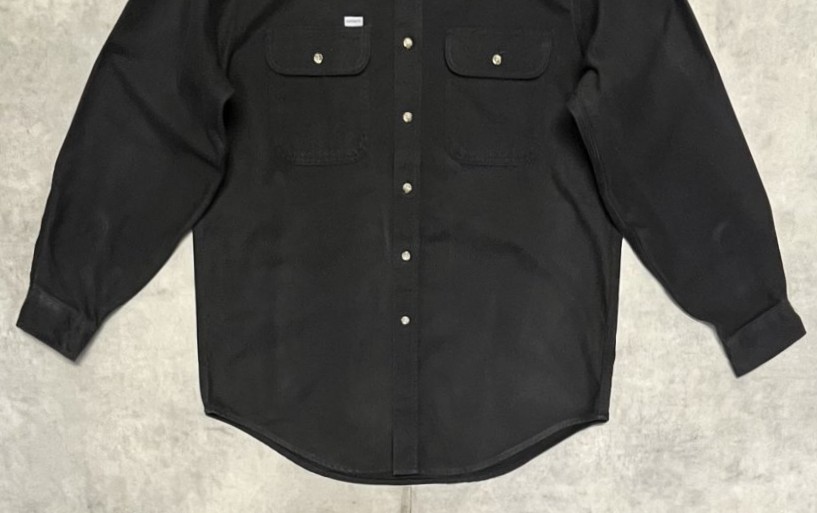 画像: 80'S CARHARTT 三角タグ シャモアクロス ワークシャツ ブラック (VINTAGE)