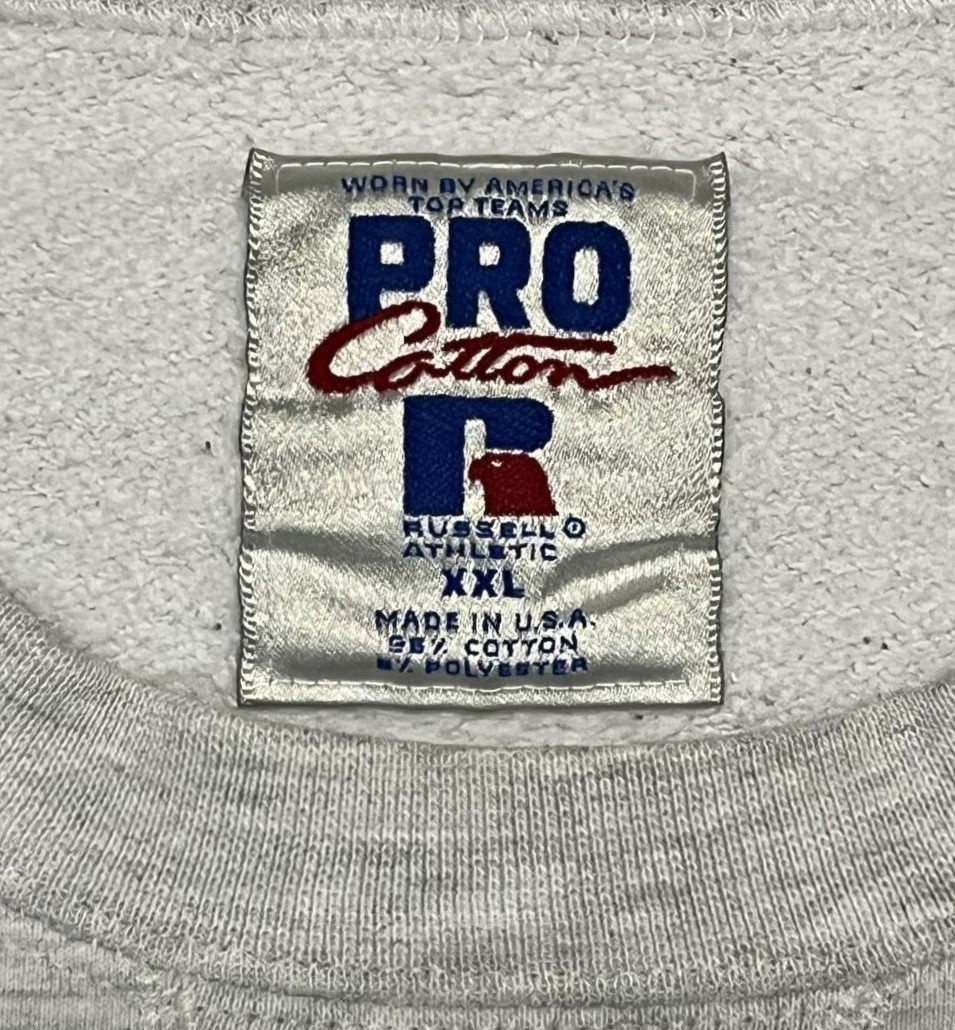 画像2: 90'S RUSSELL ATHLETIC "PRO COTTON" ヘビーウエイト 前Vガゼット付き スウェットシャツ ヘザーグレー USA製 (VINTAGE)