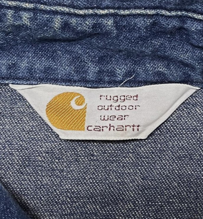 画像2: 80'S CARHARTT 三角タグ デニム ウエスタンシャツ インディゴ (VINTAGE)