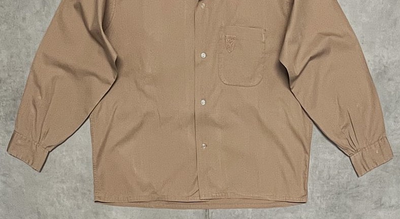 画像: 60'S VAN HEUSEN コットン100% オープンカラーシャツ ライトブラウン (VINTAGE)