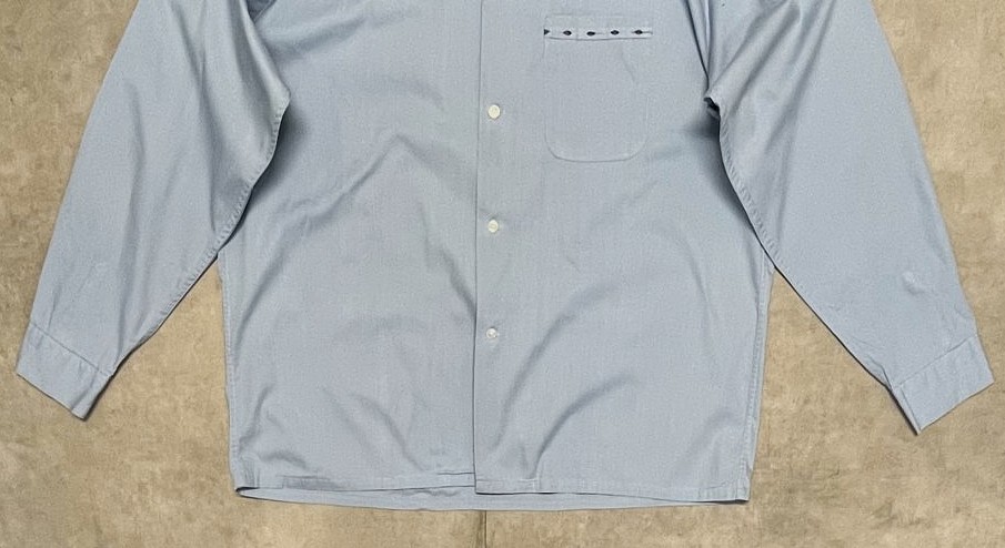 画像: 60'S PILGRIM コットン100% オープンカラーシャツ ライトブルー (VINTAGE)