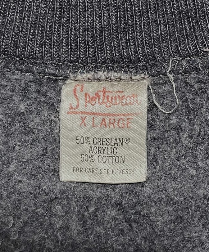 画像2: 70'S SPORTSWEAR ラグランスリーブ スウェットシャツ チャコール (VINTAGE)