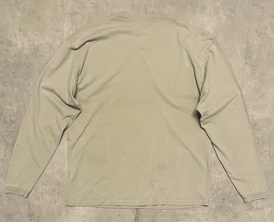 画像4: 90'S PATAGONIA "BENEFICIAL T'S" ロゴ刺繍 長袖 Tシャツ ベージュ メキシコ製 (VINTAGE)