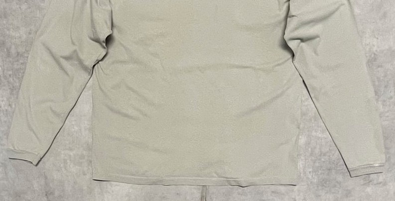 画像: 90'S PATAGONIA "BENEFICIAL T'S" ロゴ刺繍 長袖 Tシャツ ベージュ メキシコ製 (VINTAGE)