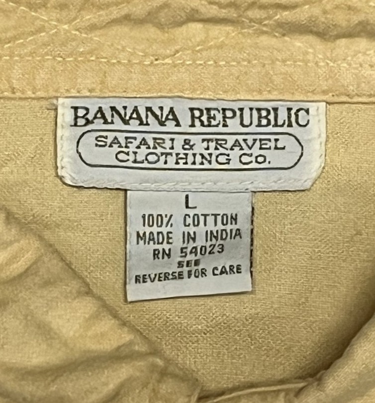 画像2: 80'S BANANA REPUBLIC 旧タグ シャモアクロス ワークシャツ ライトイエロー (VINTAGE)