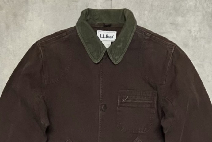 画像: 90'S LL Bean 襟コーデュロイ ダック カバーオール ダークブラウン (VINTAGE)