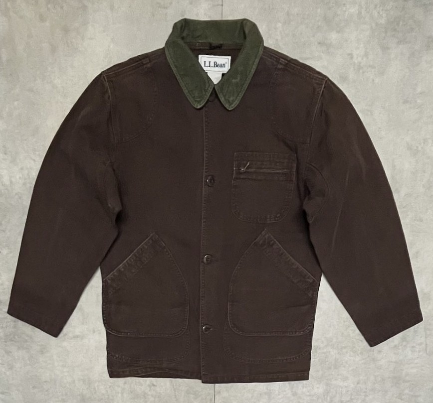画像1: 90'S LL Bean 襟コーデュロイ ダック カバーオール ダークブラウン (VINTAGE)