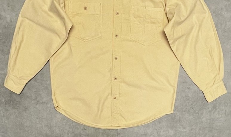 画像: 80'S BANANA REPUBLIC 旧タグ シャモアクロス ワークシャツ ライトイエロー (VINTAGE)