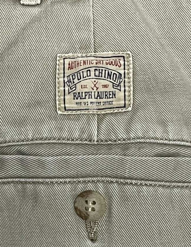 画像4: 90'S RALPH LAUREN "ボックスロゴ" ツープリーツ チノパンツ ベージュ (VINTAGE)