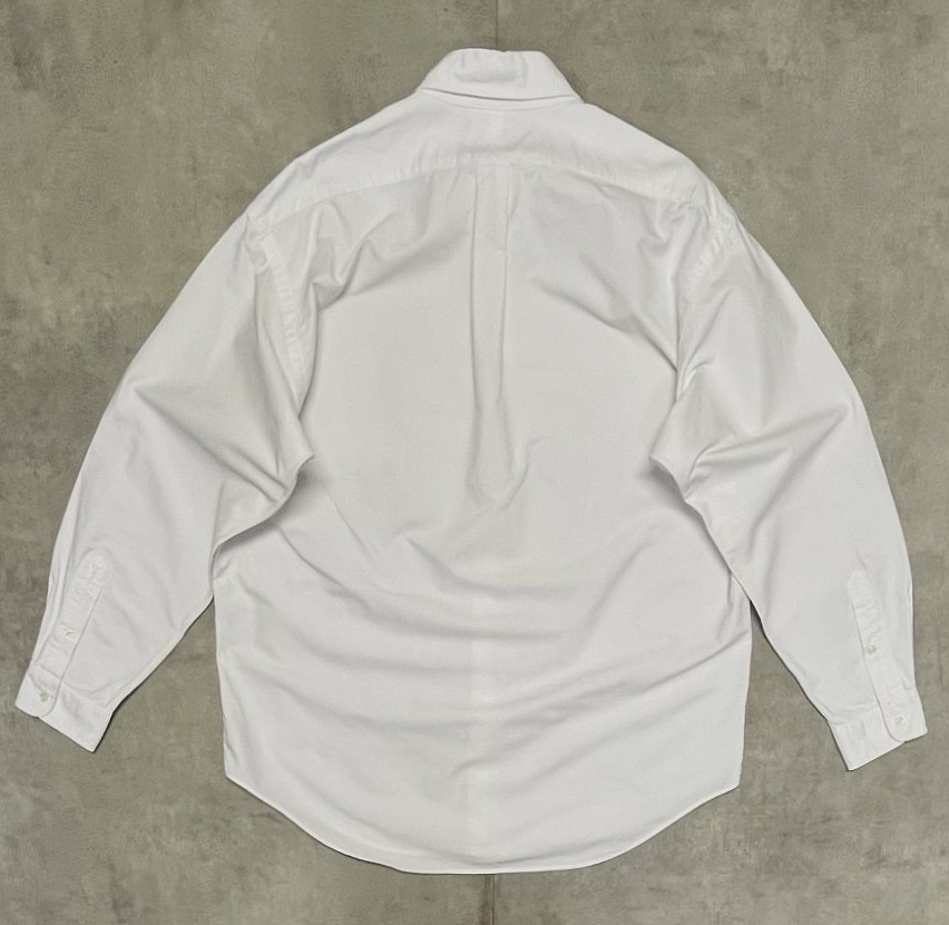 画像4: 90'S RALPH LAUREN "BLAKE" ロゴ同色 オックスフォード BDシャツ オールホワイト (VINTAGE)