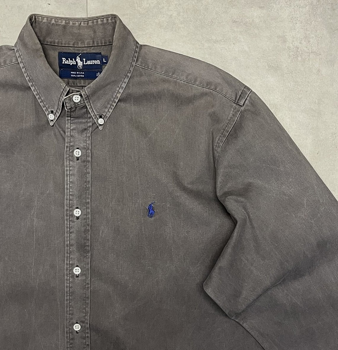 画像: 90'S RALPH LAUREN ツイル BDシャツ チャコール USA製 (VINTAGE)