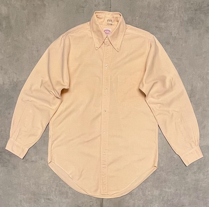 画像1: 70'S BROOKS BROTHERS "MAKERS" 6ボタン オックスフォード BDシャツ ライトオレンジ USA製 (VINTAGE)