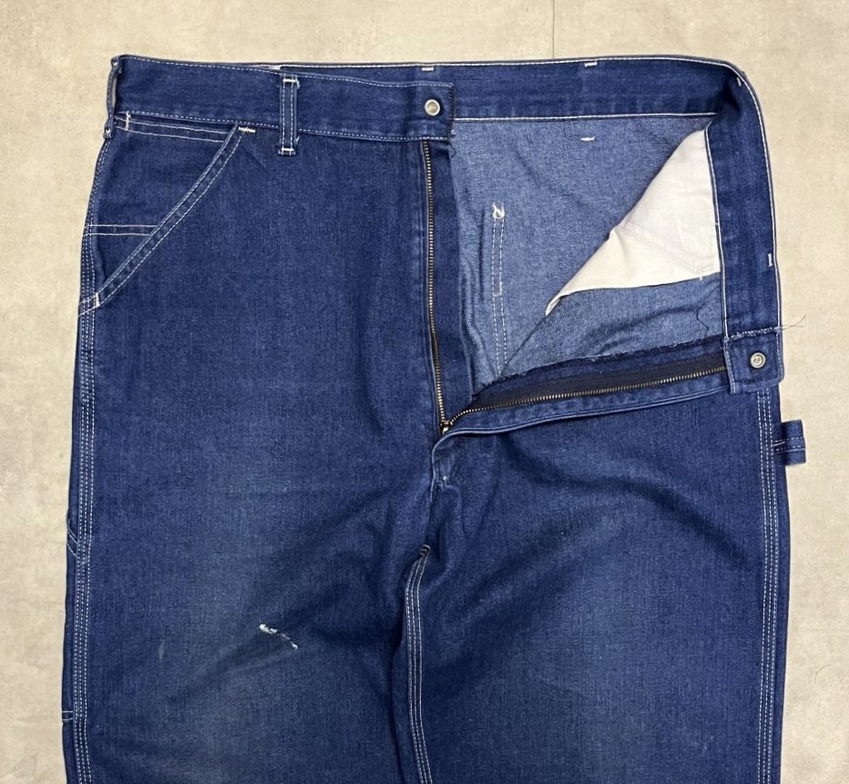 画像: 80'S SEARS トップスナップボタン ペインターパンツ インディゴ USA製 (VINTAGE)