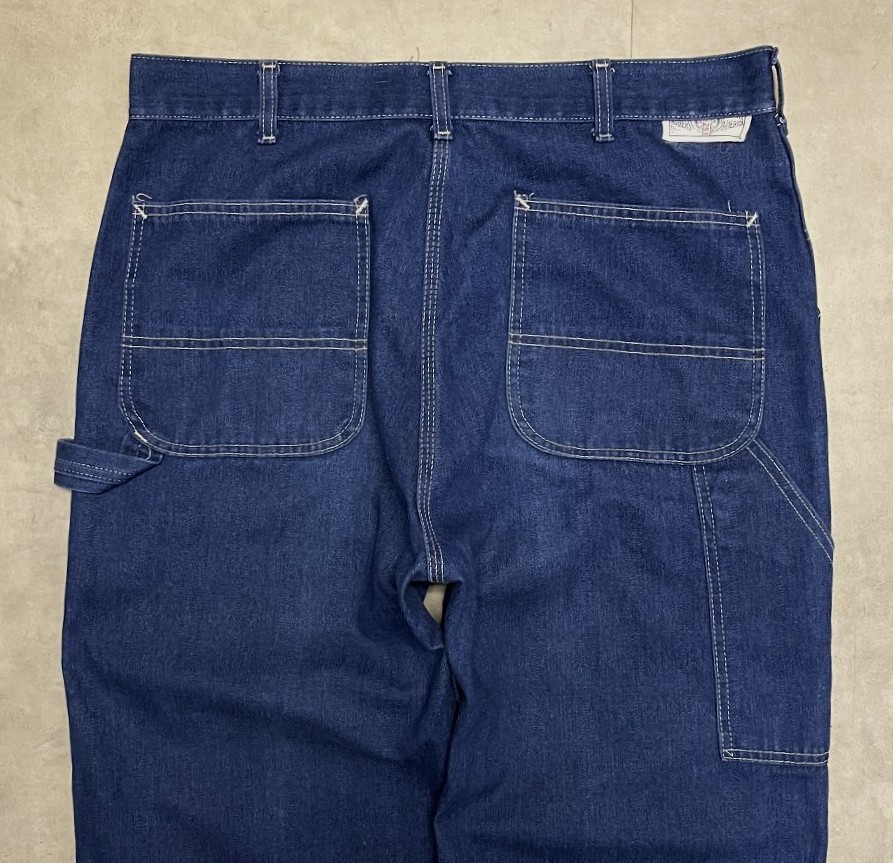 画像: 80'S SEARS トップスナップボタン ペインターパンツ インディゴ USA製 (VINTAGE)