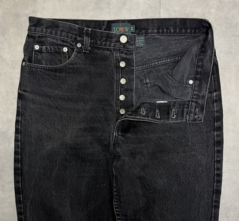 画像: 90'S J.CREW 旧タグ ボタンフライ ブラックデニム USA製 (VINTAGE)
