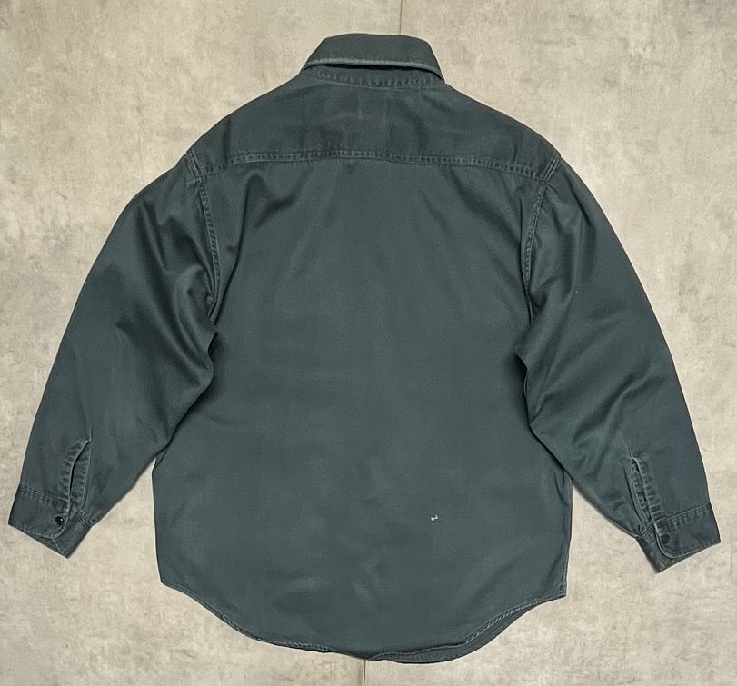 画像3: 60'S SEARS "LUSTER CHINO" コットン100% ワークシャツ ダークグリーン (VINTAGE)