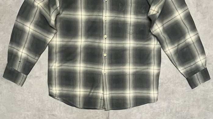 画像: 90'S J.CREW 旧タグ レーヨン混 長袖シャツ オンブレチェック ポルトガル製 (VINTAGE)