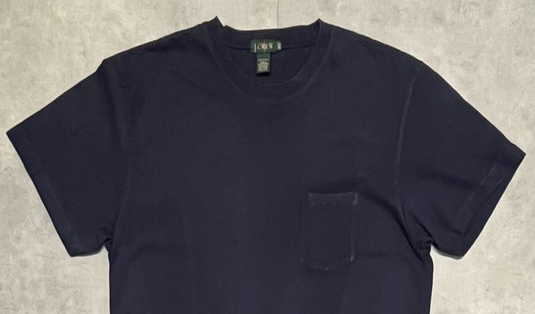 画像: 90'S J.CREW 旧タグ ポケット付き 半袖 Tシャツ ネイビー (VINTAGE)