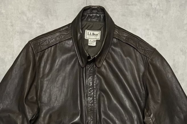 画像: 90'S LL Bean "A-2" レザー フライトジャケット ダークブラウン TALONジップ USA製 (VINTAGE)