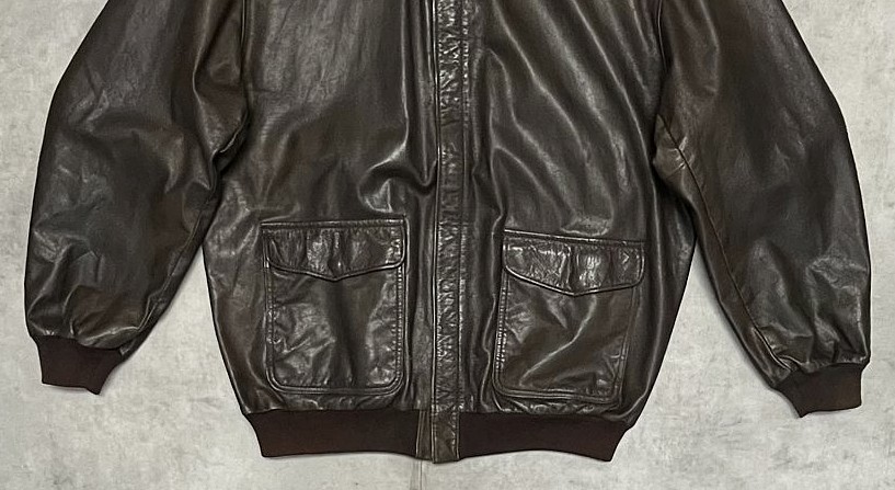 画像: 90'S LL Bean "A-2" レザー フライトジャケット ダークブラウン TALONジップ USA製 (VINTAGE)