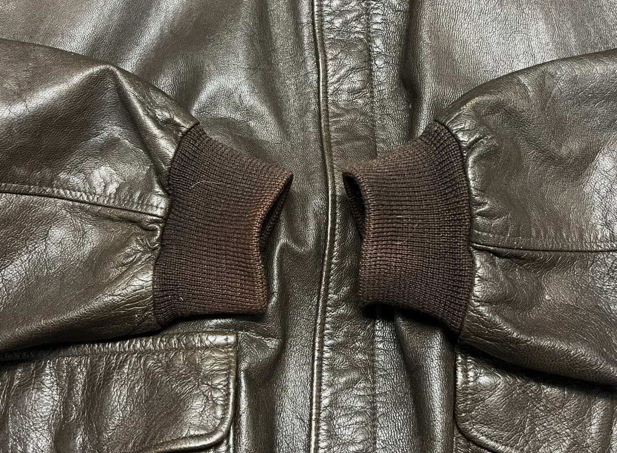画像: 90'S LL Bean "A-2" レザー フライトジャケット ダークブラウン TALONジップ USA製 (VINTAGE)