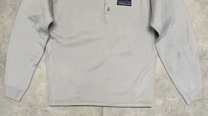 画像: 80'S PATAGONIA デカタグ ヘンリーネックシャツ グレー (VINTAGE)