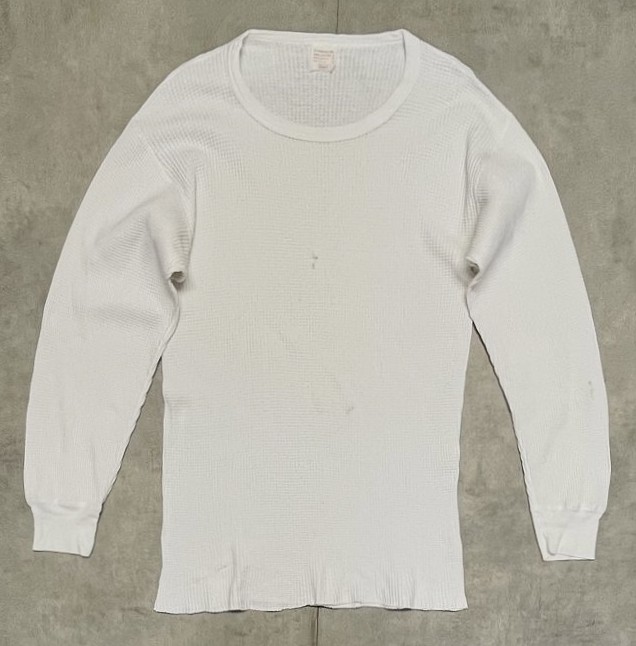 画像1: 70'S SEARS コットン100% サーマル 長袖 Tシャツ ホワイト USA製 (VINTAGE)