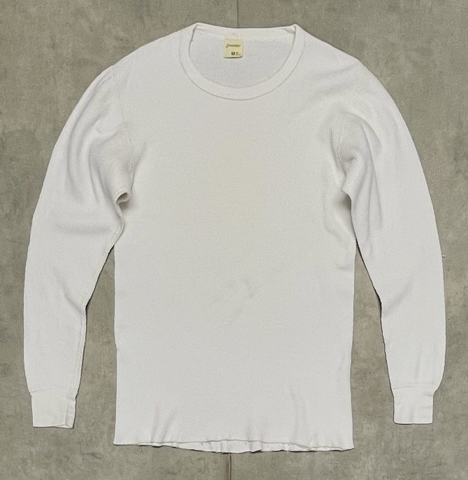 画像1: 80'S St JOHN'S BAY コットン100% サーマル 長袖 Tシャツ ホワイト USA製 (VINTAGE)