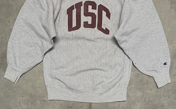 画像: 90'S CHAMPION "USC" 刺繍タグ リバースウィーブ グレー USA製 (VINTAGE)