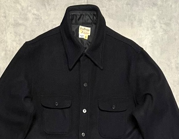 画像: 60'S FOX KNAPP イカリボタン ウール CPOシャツ ネイビー USA製 (VINTAGE)