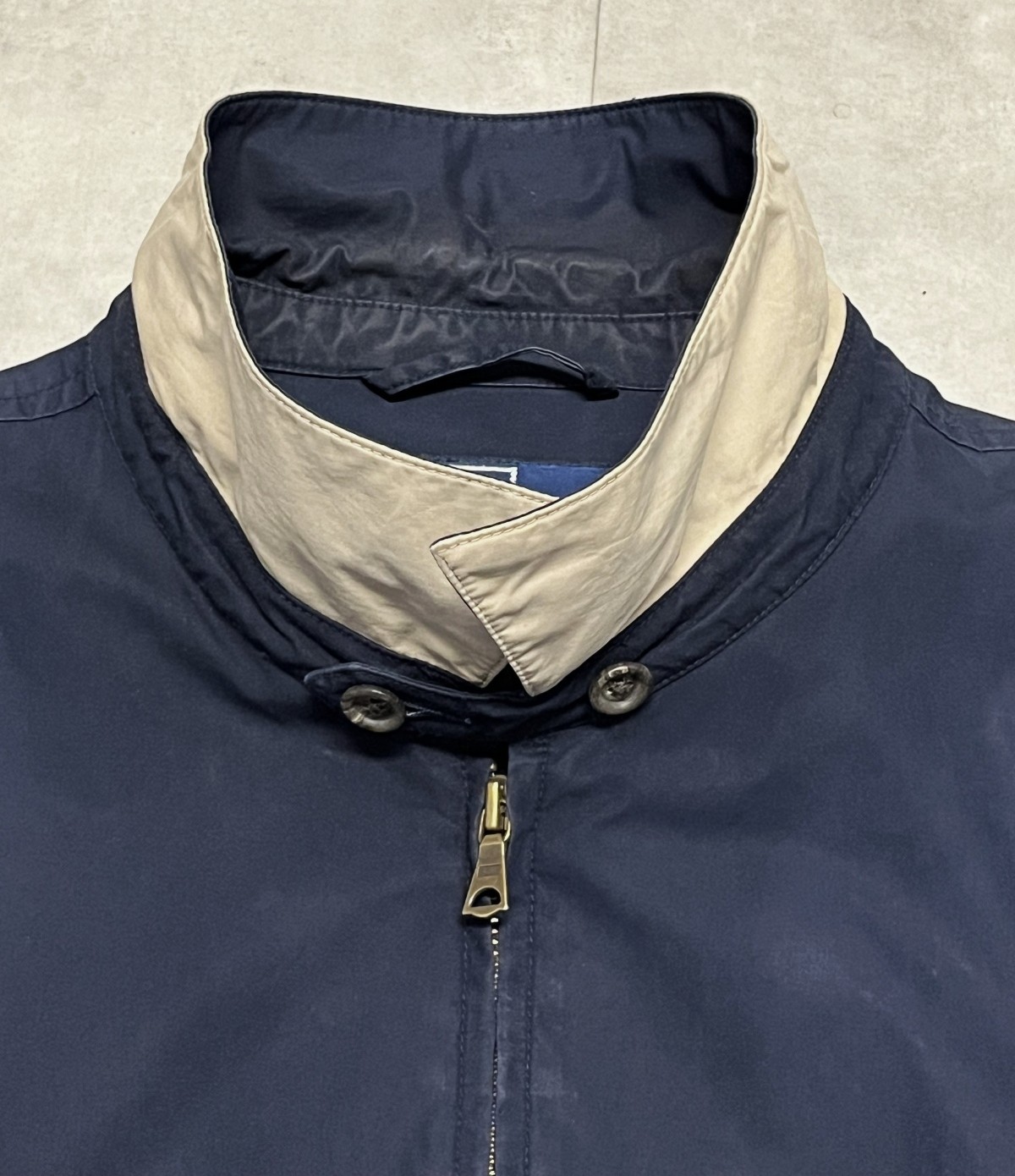 画像3: 90'S RALPH LAUREN チンスト付き ポプリン ドリズラージャケット ネイビー (VINTAGE)