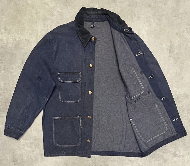 画像4: 70'S BIG BEN BY WRANGLER 裏地無し バットダイデニム カバーオール ダークインディゴ USA製 (VINTAGE)