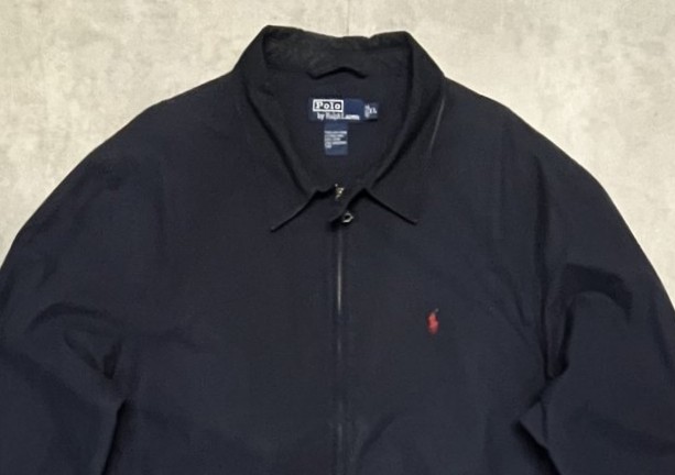画像: 90'S RALPH LAUREN チンスト付き ポプリン ドリズラージャケット ネイビー (VINTAGE)