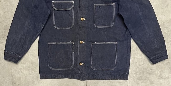 画像: 70'S BIG BEN BY WRANGLER 裏地無し バットダイデニム カバーオール ダークインディゴ USA製 (VINTAGE)