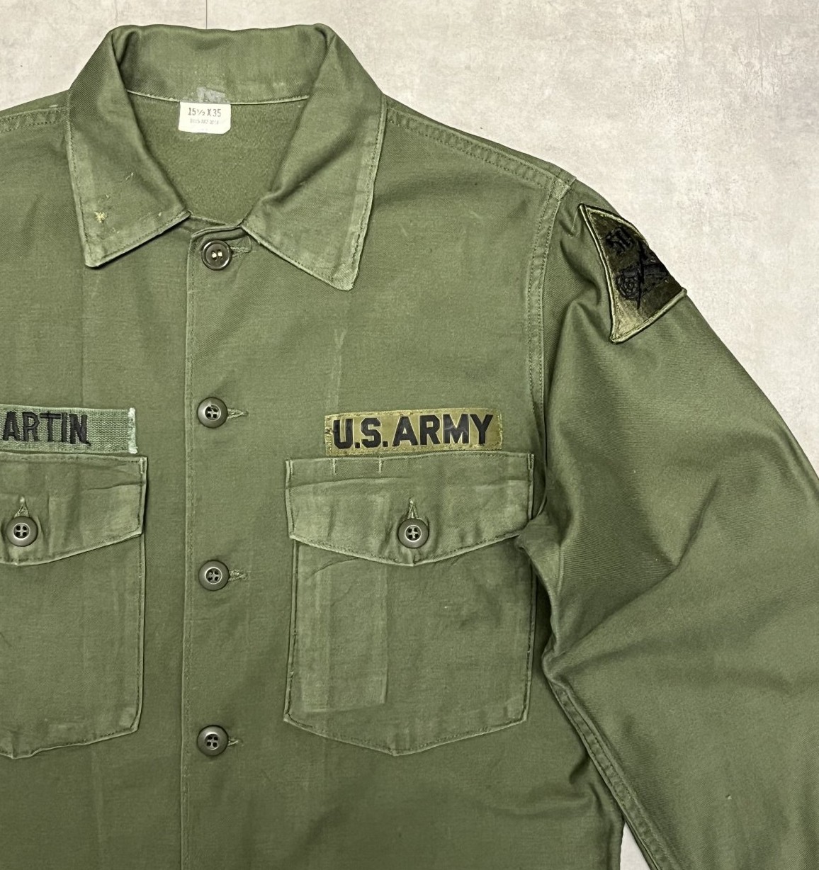画像3: 60'S アメリカ軍 US ARMY OG107 コットンサテン ユーティリティシャツ (VINTAGE)