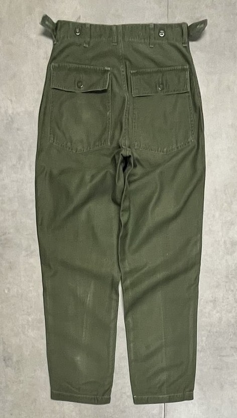 画像6: 60'S アメリカ軍 US ARMY "OG107" 初期モデル コットンサテン 平ボタン ベイカーパンツ ミリタリーグリーン (VINTAGE)