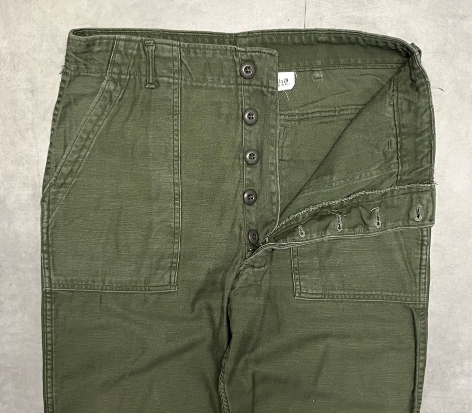 画像: 60'S アメリカ軍 US ARMY "OG107" コットンサテン ベイカーパンツ ミリタリーグリーン (VINTAGE)