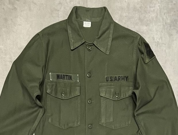 画像: 60'S アメリカ軍 US ARMY OG107 コットンサテン ユーティリティシャツ (VINTAGE)