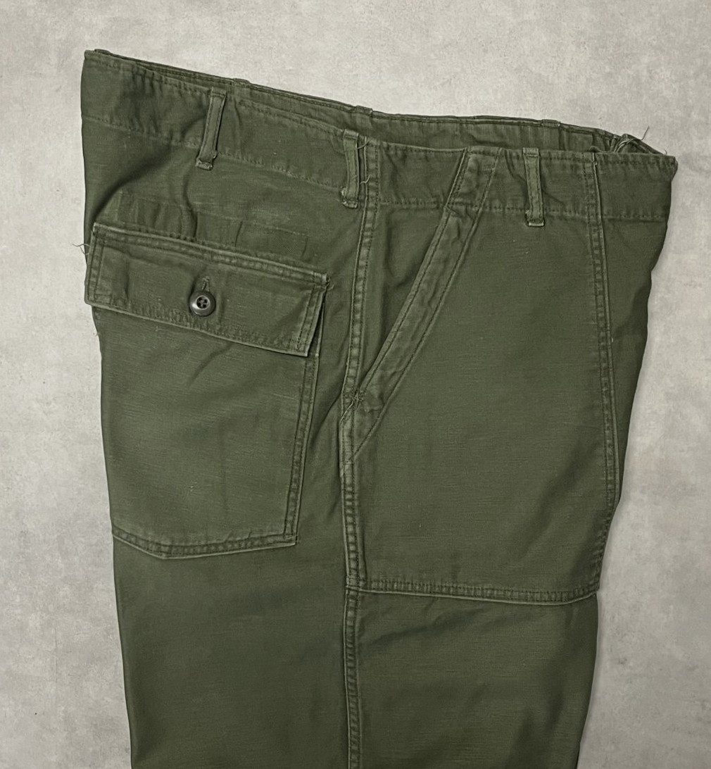 画像4: 60'S アメリカ軍 US ARMY "OG107" コットンサテン ベイカーパンツ RAPIDブラスジップ ミリタリーグリーン (VINTAGE)