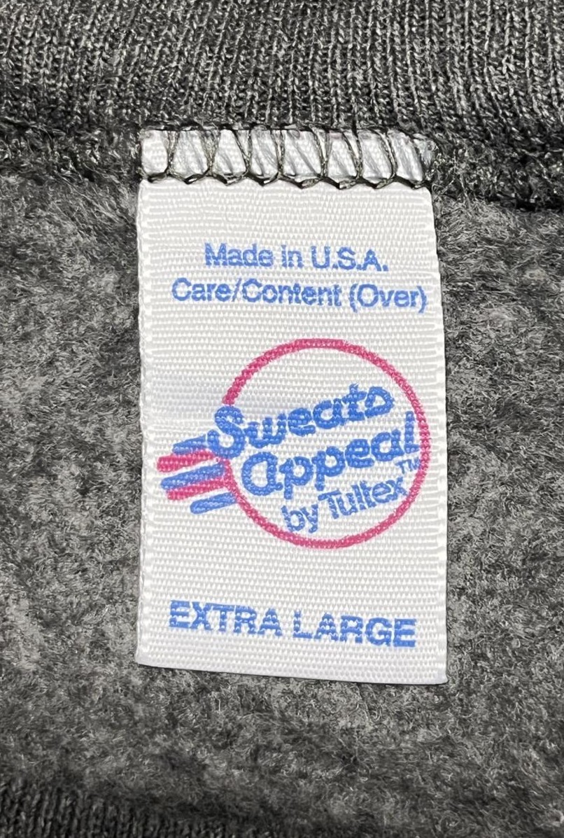 画像2: 80'S SWEATS APPEAL BY TULTEX ラグランスリーブ スウェットシャツ チャコール USA製 (VINTAGE)