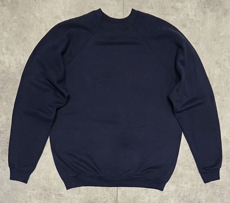 画像1: 90'S TULTEX ラグランスリーブ スウェットシャツ ネイビー USA製 (VINTAGE)