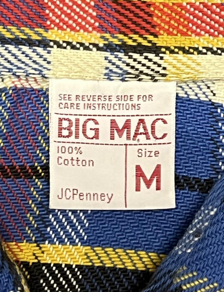 画像2: 70'S BIG MAC コットン100% フランネルシャツ チェック柄 (DEADSTOCK)