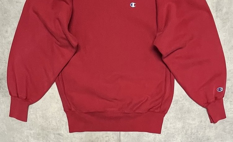 画像: 90'S CHAMPION 刺繍タグ リバースウィーブ 無地 ダークレッド USA製 (VINTAGE)