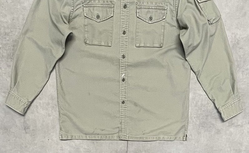 画像: 00'S GAP 旧タグ コットンピケ ファティーグシャツ カーキ (VINTAGE)