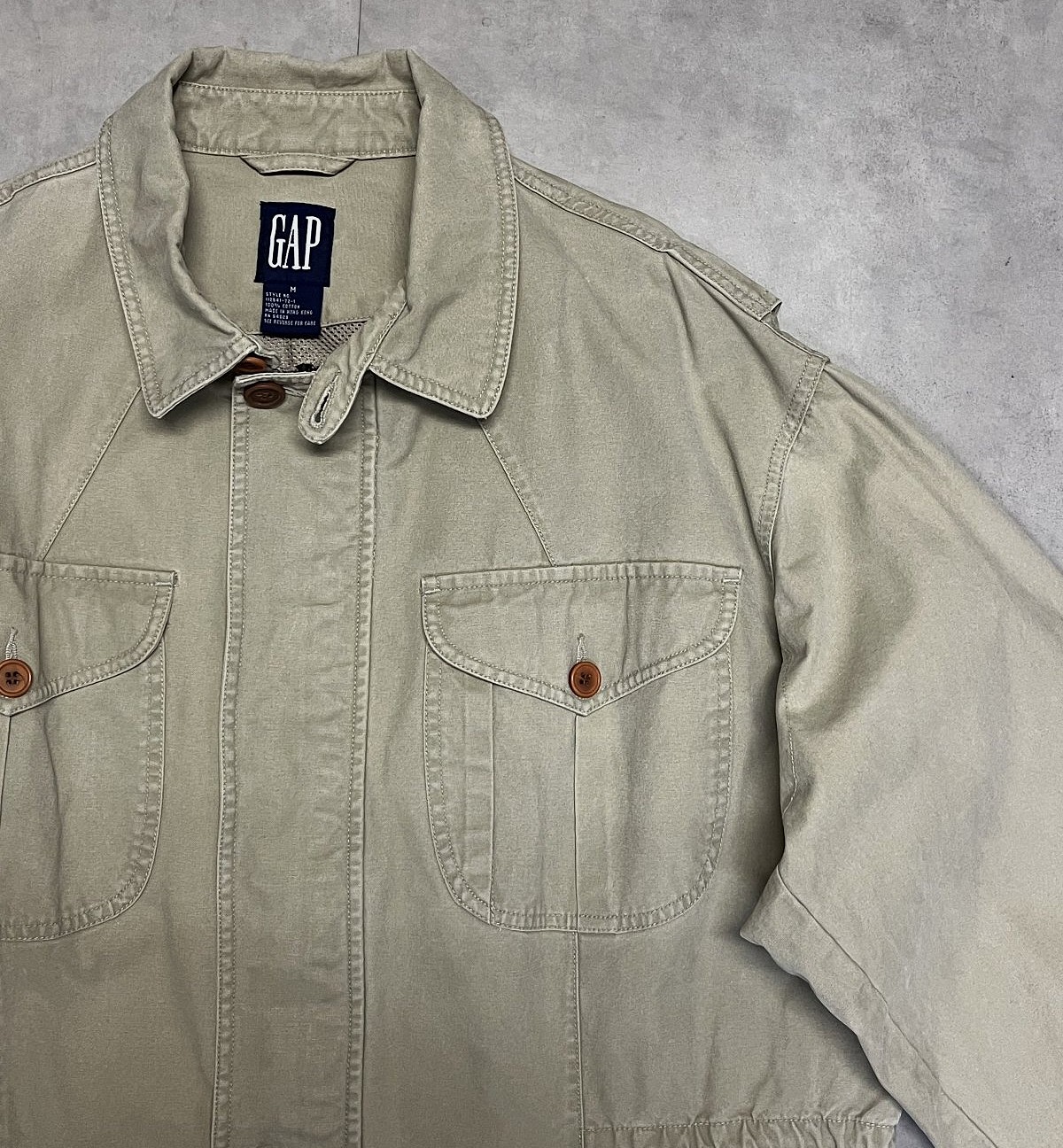 画像: 90'S GAP 旧タグ "BRITISH ARMY P60 SAMPLING" チンスト付き ミリタリージャケット ベージュ (VINTAGE)