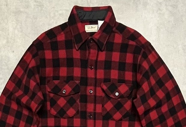 画像: 80'S LL Bean "MAINE GUIDE SHIRT" ウールシャツ チェック柄 USA製 (VINTAGE)