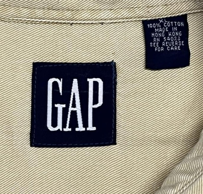 画像2: 90'S GAP 旧タグ ツイル BDシャツ ベージュ (VINTAGE)