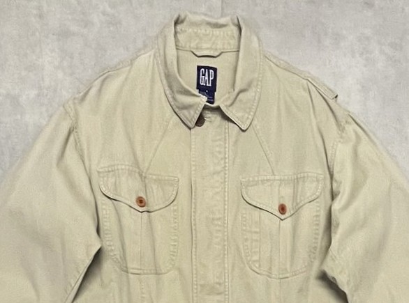 画像: 90'S GAP 旧タグ "BRITISH ARMY P60 SAMPLING" チンスト付き ミリタリージャケット ベージュ (VINTAGE)