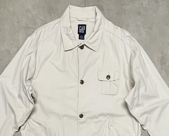 画像: 90'S GAP 旧タグ ポプリン ハンティングジャケット オフホワイト (VINTAGE)